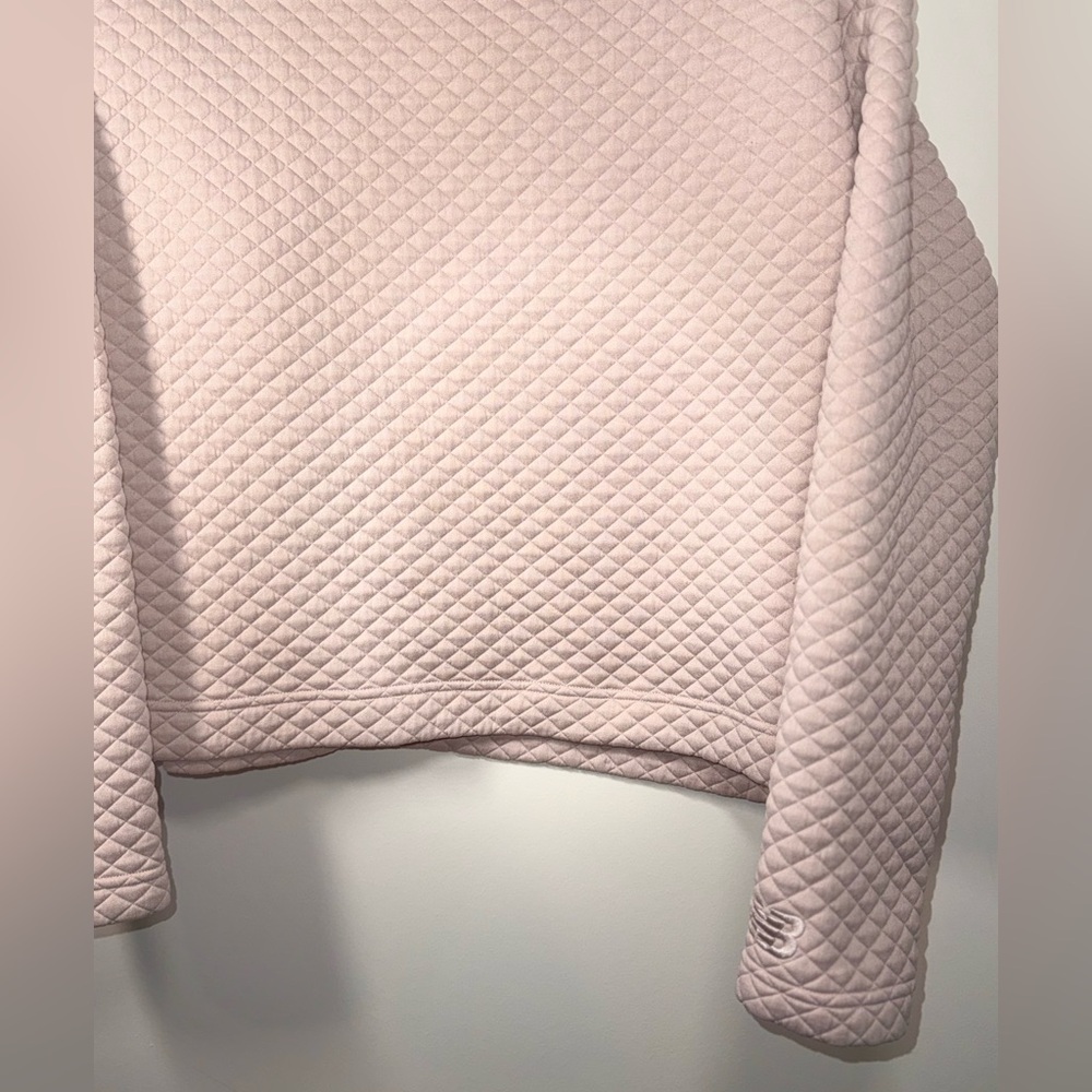 New Balance Quilted Pink Cowl Neck Cottage core Pullover Sweater Size Medium - Picture 3 of 14